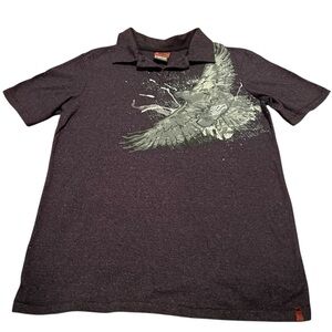 The Tony Hawk Boys Size 14/16 Short Sleeve Polo Shirt in Blue with an Eagle